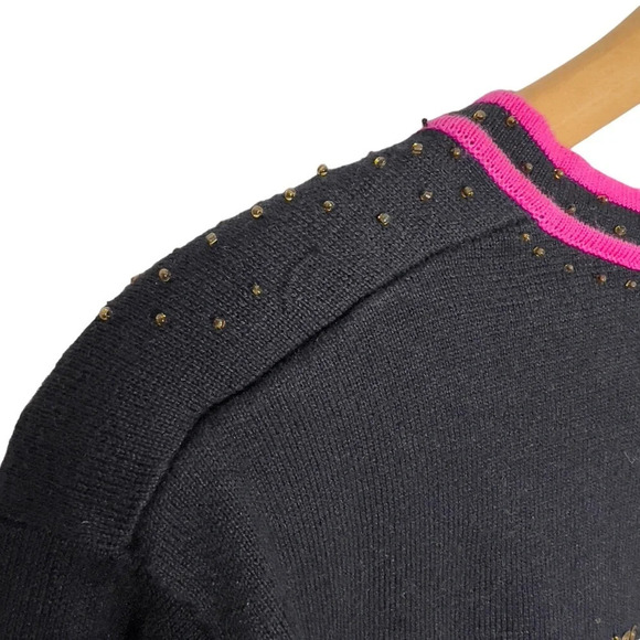 Vintage Valentines Day Novelty Embellished Beaded V Neck Top Jack B Quick - Picture 7 of 9